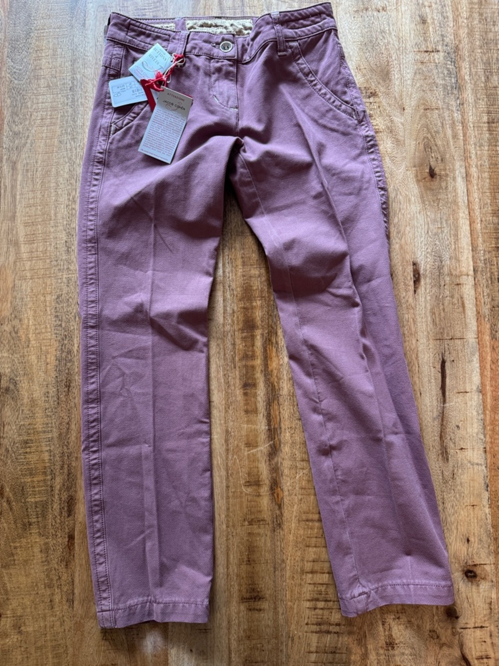 Jacob Cohen cotton blend Mauve Straight-Leg Pants size 27 made in Italy NEW NWT